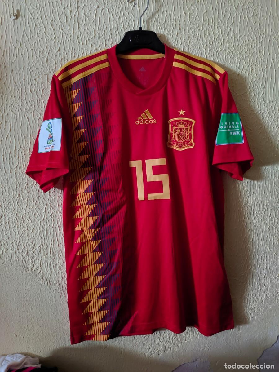 Sports collectibles: Mundial | Original | Camiseta Futbol | Talla M | Seleccion de Espa&ntilde;a - 15 Jose Menargues - Sub-17