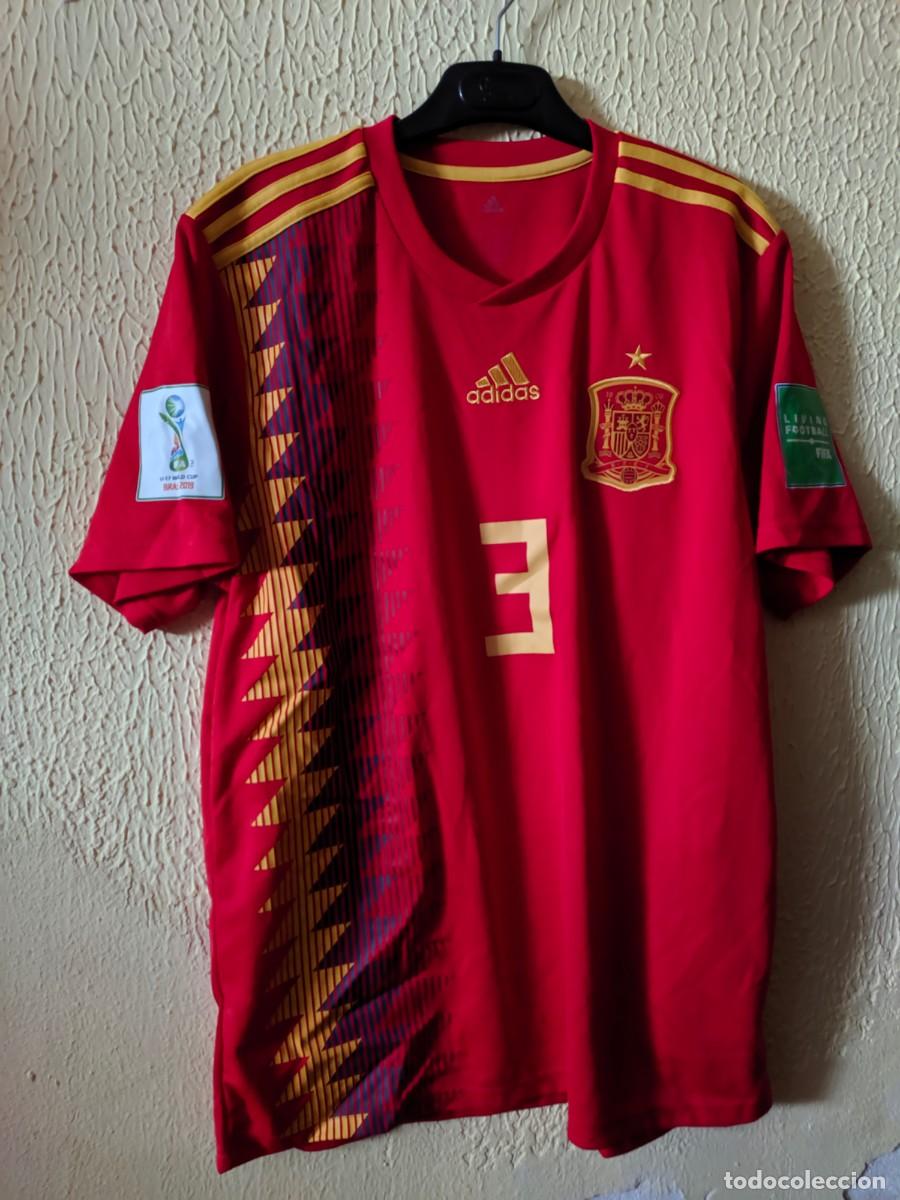 Colecionismo desportivo: Mundial | Original | Camiseta Futbol | Talla L | Seleccion de Espa&ntilde;a - 3 Javi Lopez - Sub-17