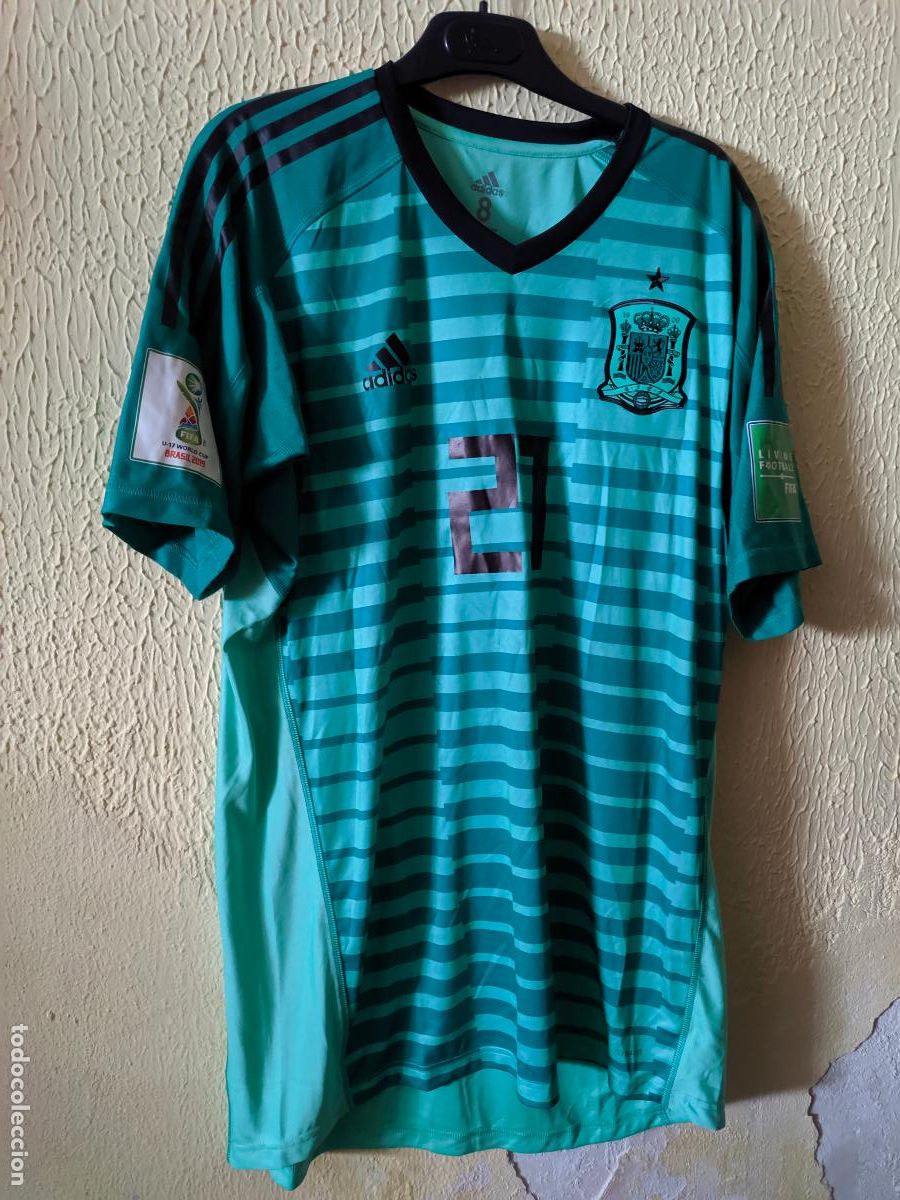Colecionismo desportivo: Mundial | Original | Camiseta Futbol | Talla 8 - L | Seleccion de Espa&ntilde;a - 21 Pere Joan - Sub-17