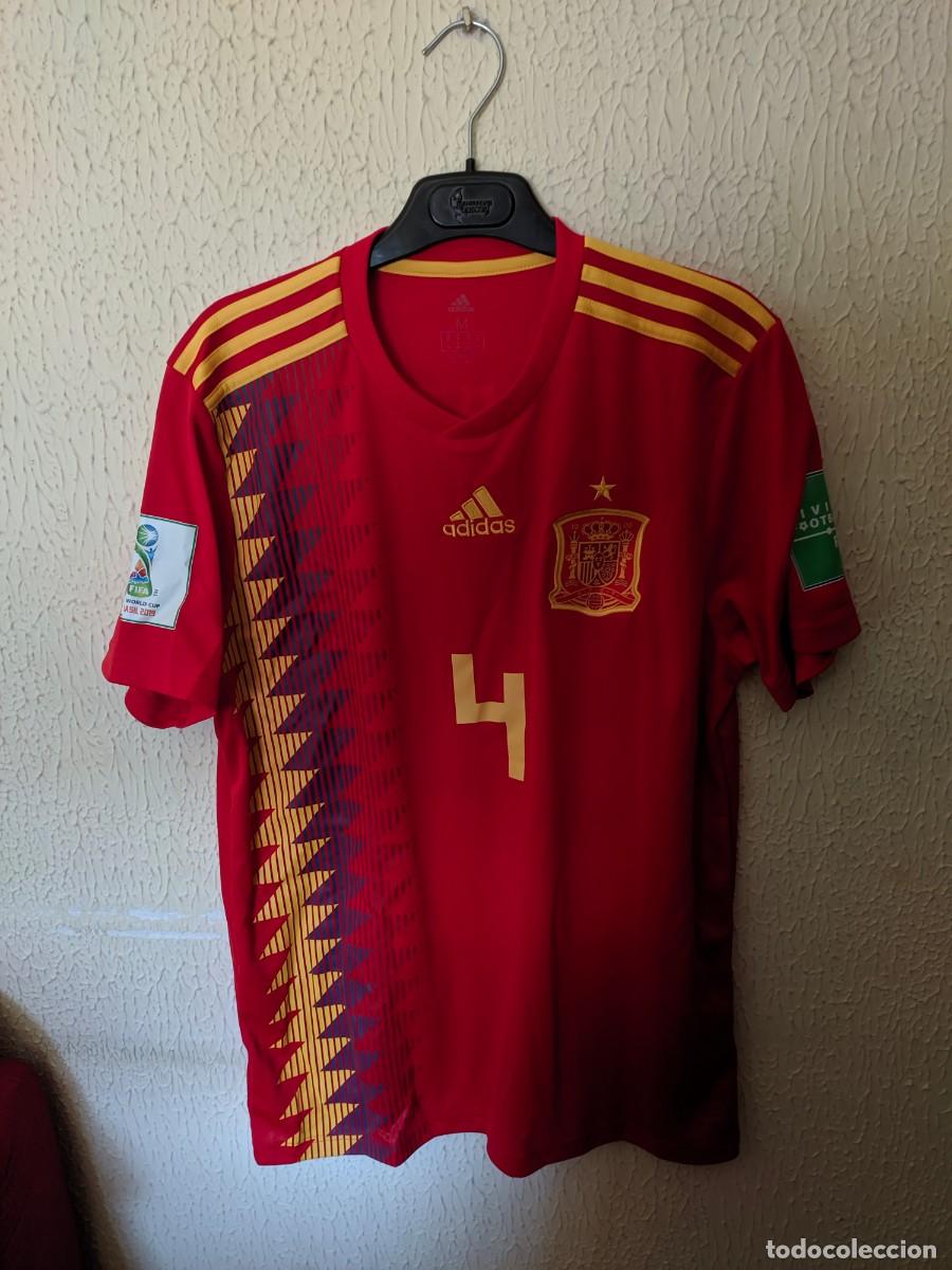 Collezionismo sportivo: Mundial | Original | Camiseta Futbol | Talla M | Seleccion de Espa&ntilde;a - 4 Alvaro Carrillo - Sub-17