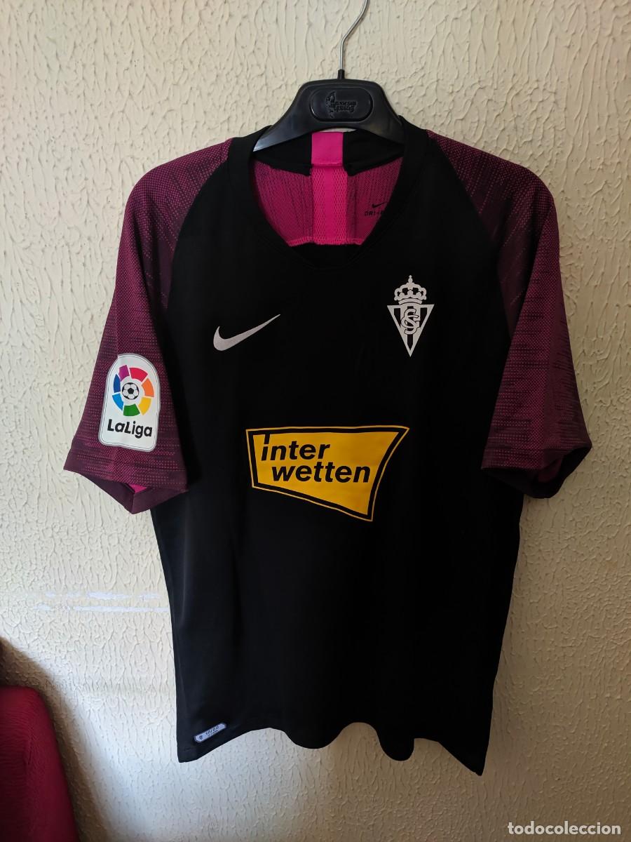 Sports collectibles: Match Worn | Original | Camiseta Futbol | Talla L | Sporting de Gijon - 19 Neftali Manzambi