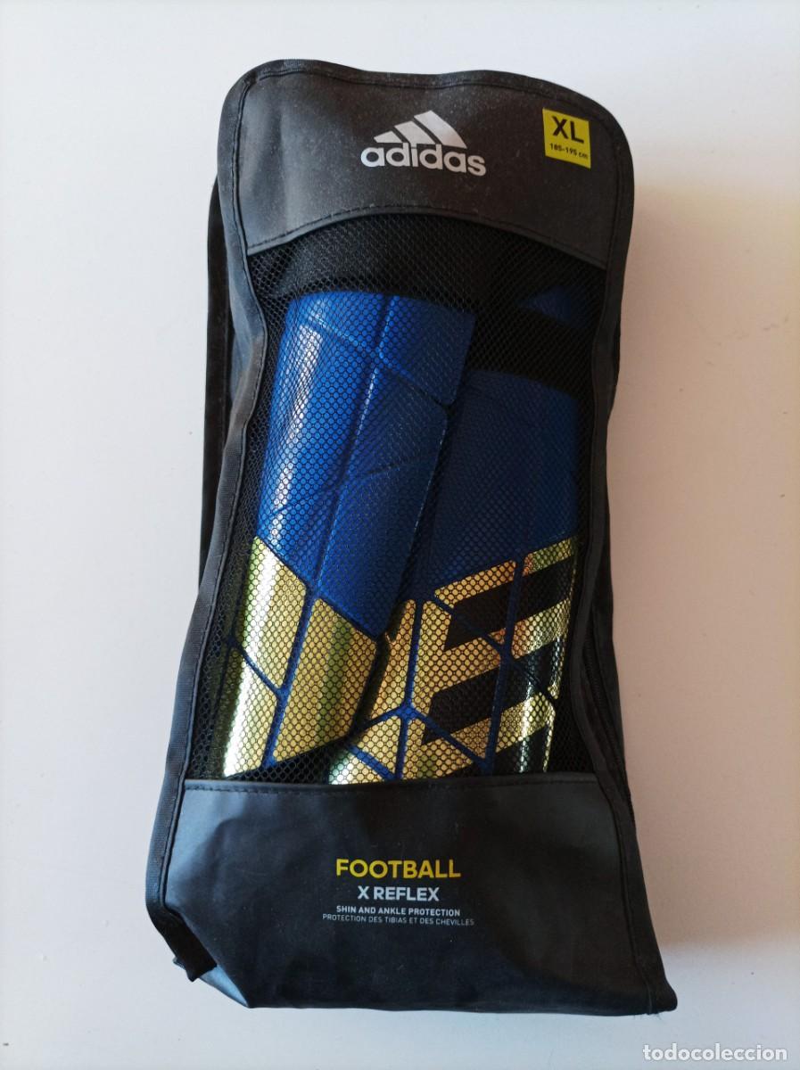 Coleccionismo deportivo: ESPINILLERAS FOOTBALL ADIDAS X REFLEX TALLA XL 185-195 CM . NUEVAS