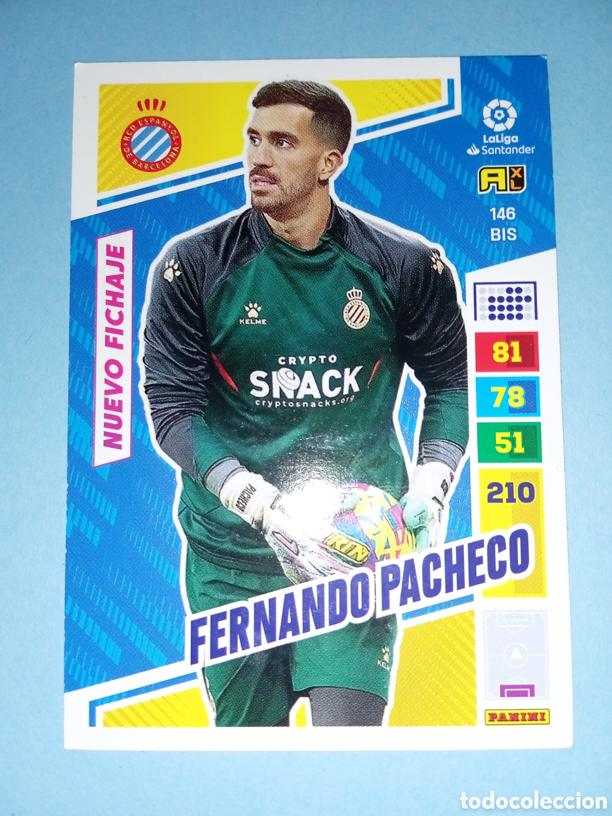 Colecionismo desportivo: Cromo del portero Fernando Pacheco, Num 146Bis de La Liga adrenalyn 2022-2023