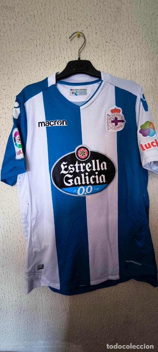 Sports collectibles: Original | Camiseta futbol shirt | Talla L | Deportivo de la Coru&ntilde;a 2 Juanfran match worn vs Leganes