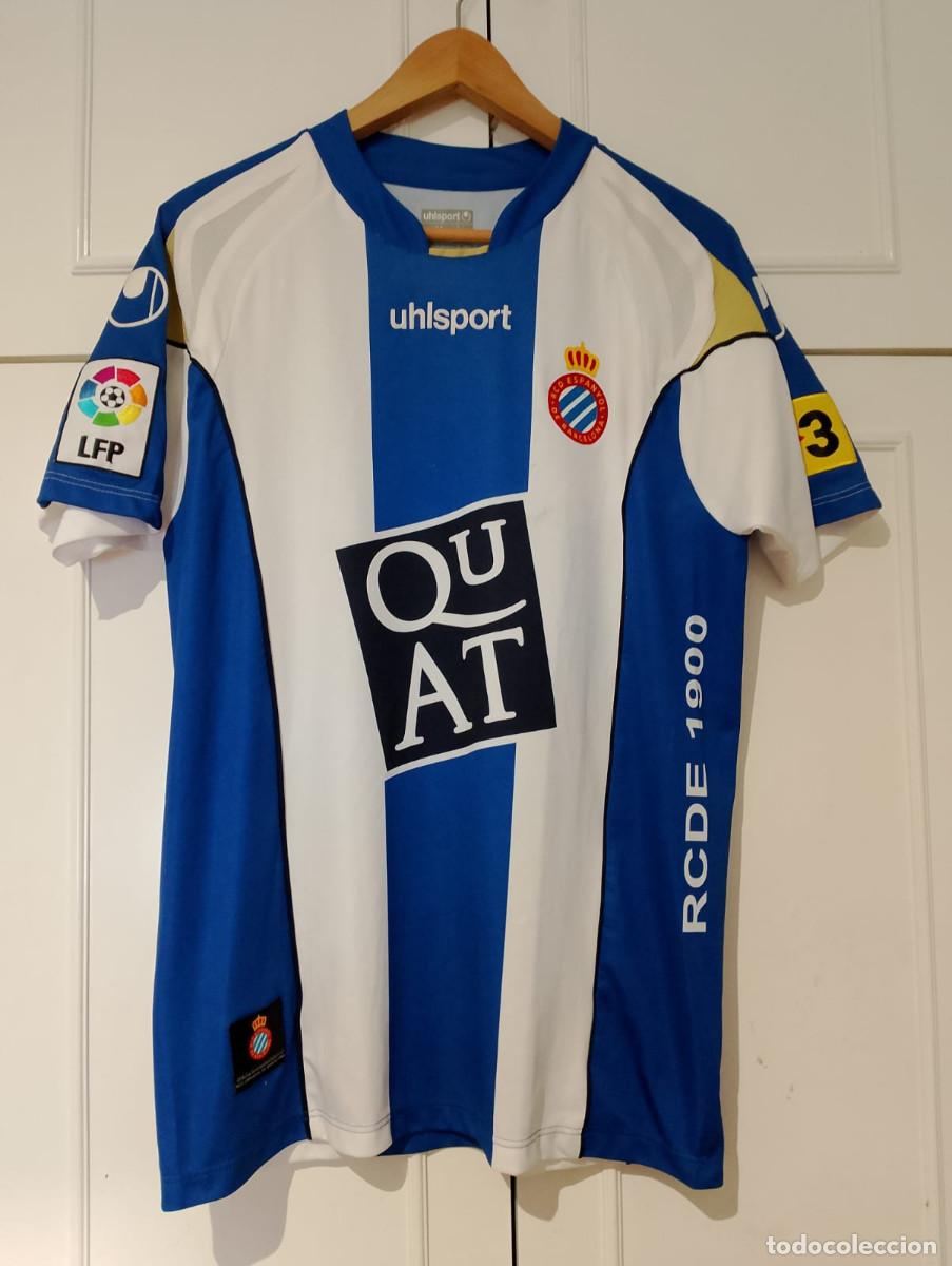 Collezionismo sportivo: Camiseta home matchworn RCD Espa&ntilde;ol Clemente Rodr&iacute;guez