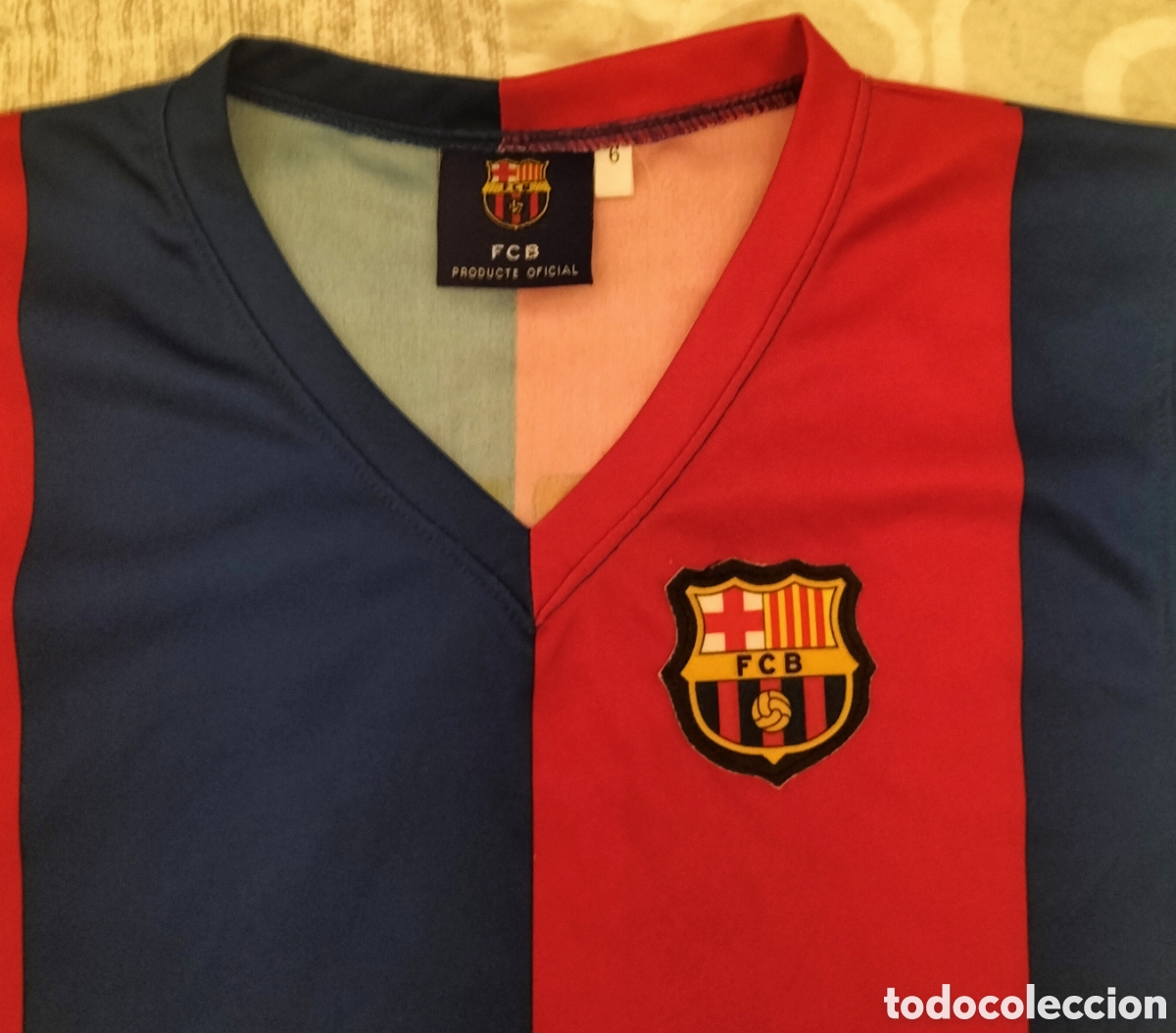 Sports collectibles: Camiseta f&uacute;tbol FC Barcelona Messi 19 ni&ntilde;o talla 6 retro vintage