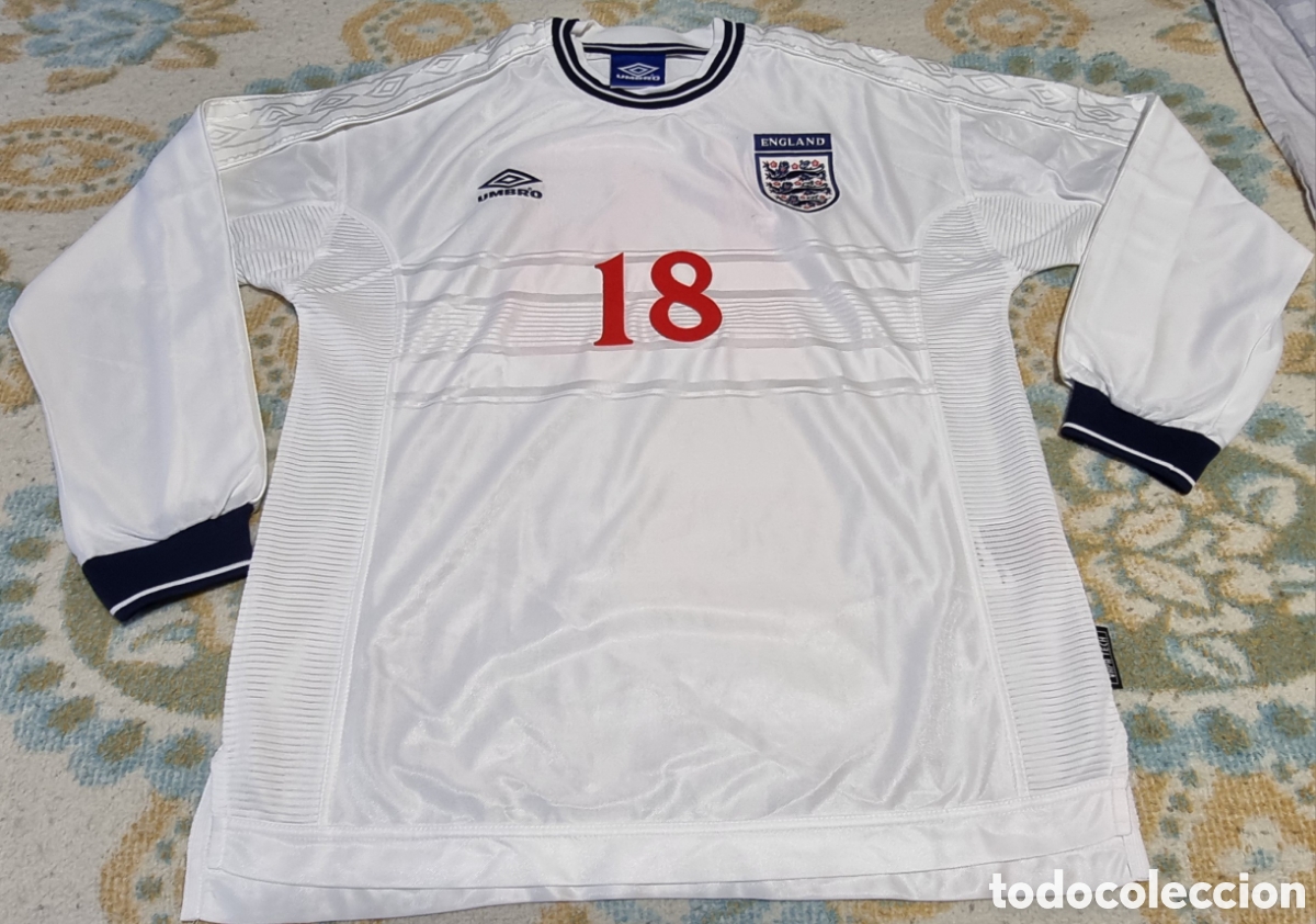 Coleccionismo deportivo: Camiseta oficial y original de la selecci&oacute;n inglesa a&ntilde;o 2000