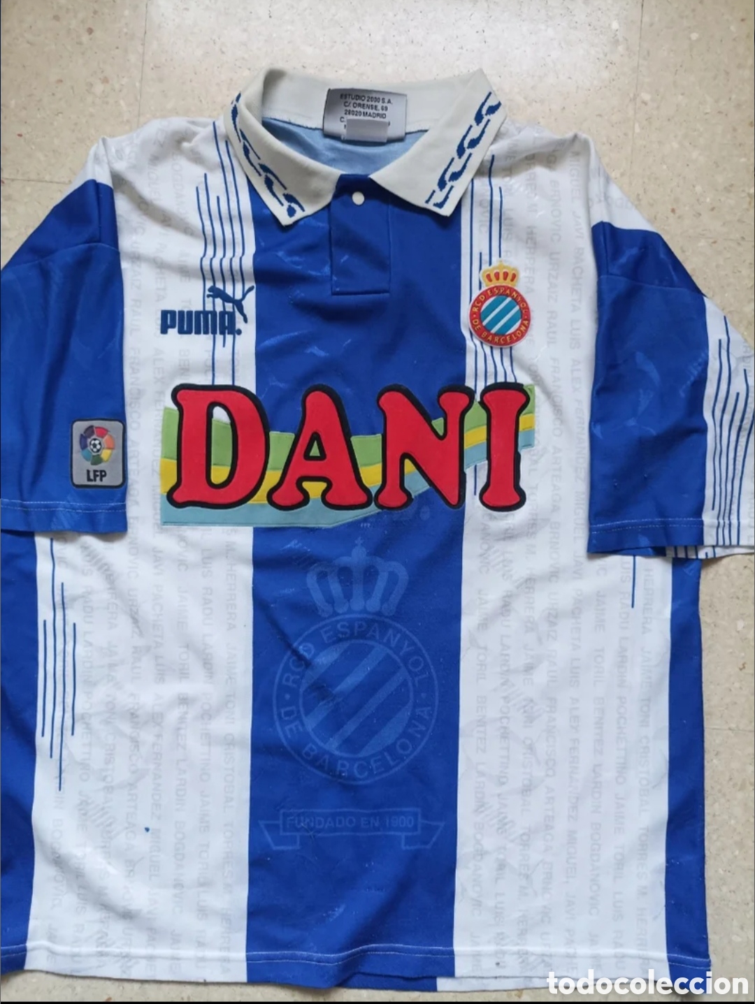 Coleccionismo deportivo: Camiseta futbol Espa&ntilde;ol oficial 1995/96 puma talla l de adulto