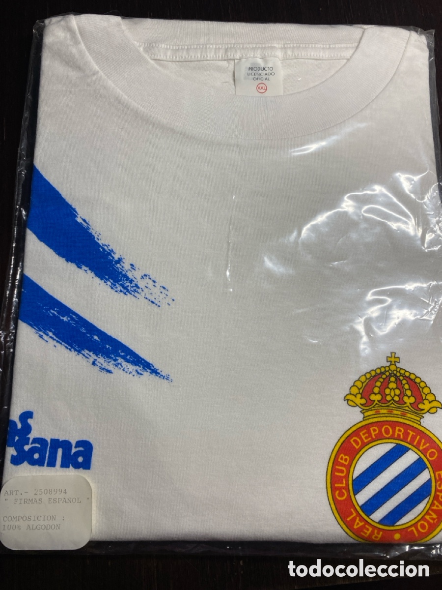 Sports collectibles: Camiseta Rcd.Espa&ntilde;ol (Massana). Firmada por los jugadores.Talla xxl