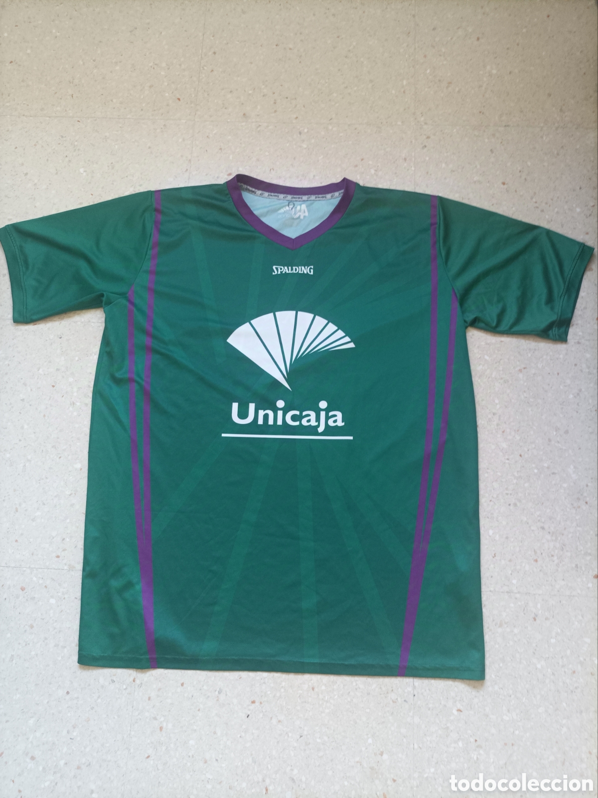 Coleccionismo deportivo: Match worn Alberto D&iacute;az #9# Unicaja M&aacute;laga camiseta pre- partido talle XL oficial
