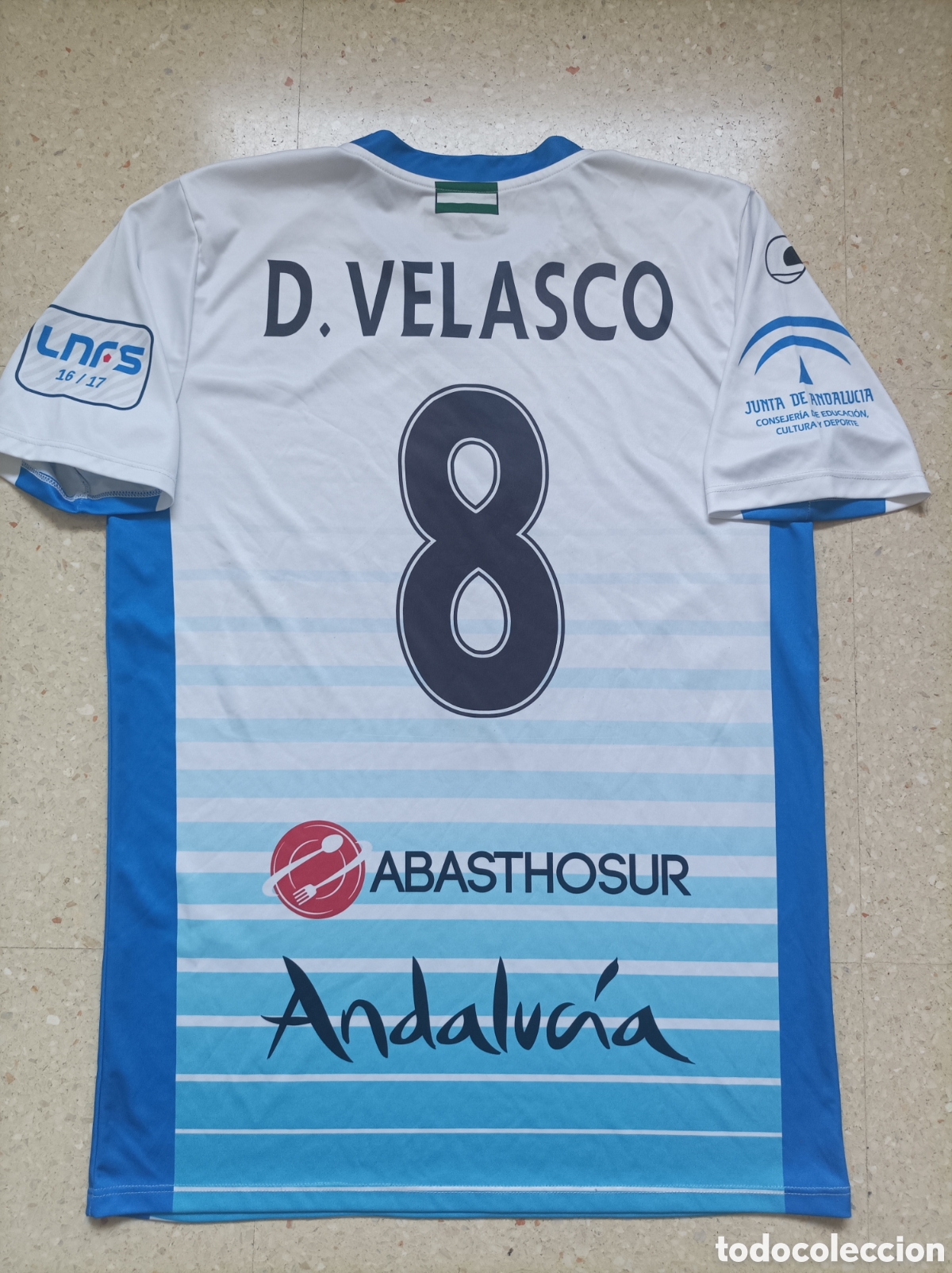 Colecionismo desportivo: Match worn camiseta futbol CD Uma Antequera LNFS 16/17 D.Velasco #8# Talle S