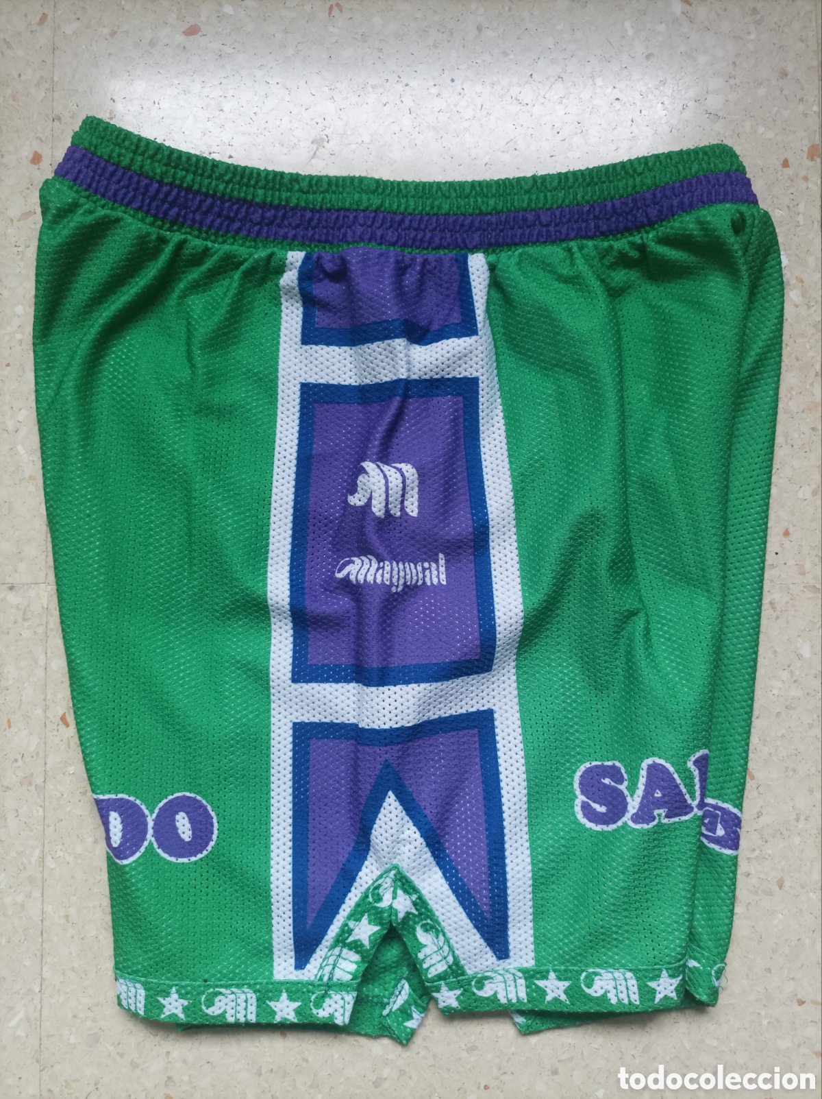 Colecionismo desportivo: Match worn Patalon calzona Mayoral Maristas M&aacute;laga baloncesto Astore talle XL Sando