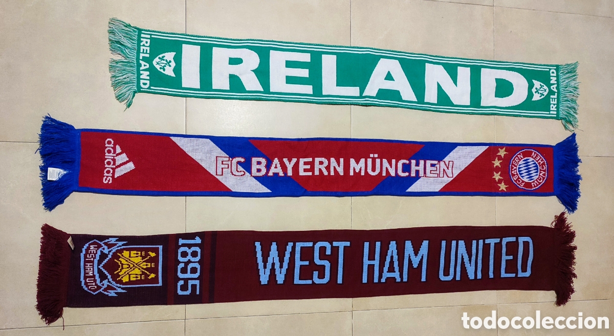 Colecionismo desportivo: Lote de 6 bufandas espa&ntilde;olas y europeas y Barakaldo C.F