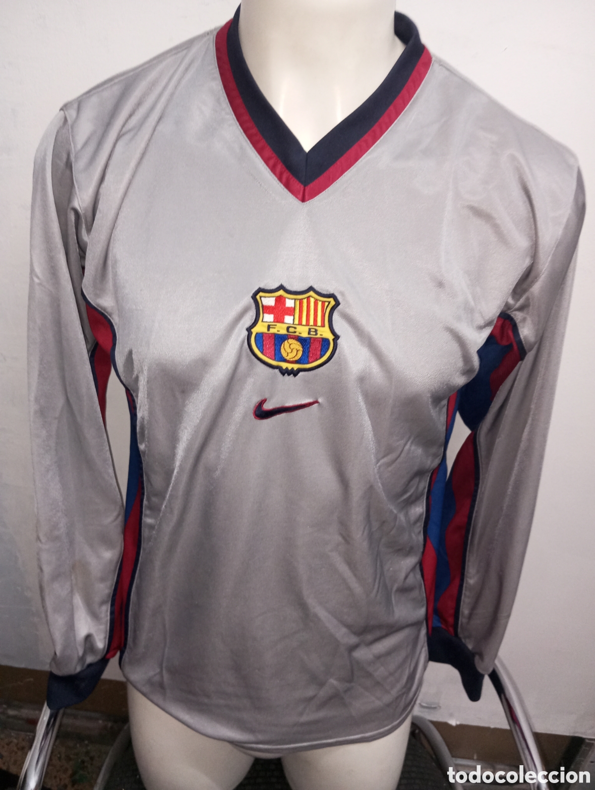 Maillot FC Barcelone Hockey Sur Glace 2001 – Porté Match – ICE Hielo – Taille XL