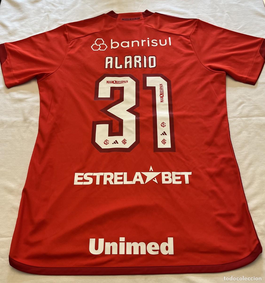 Coleccionismo deportivo: Camiseta Inter de Porto Alegre - Match Worn - Alario - Foto 3