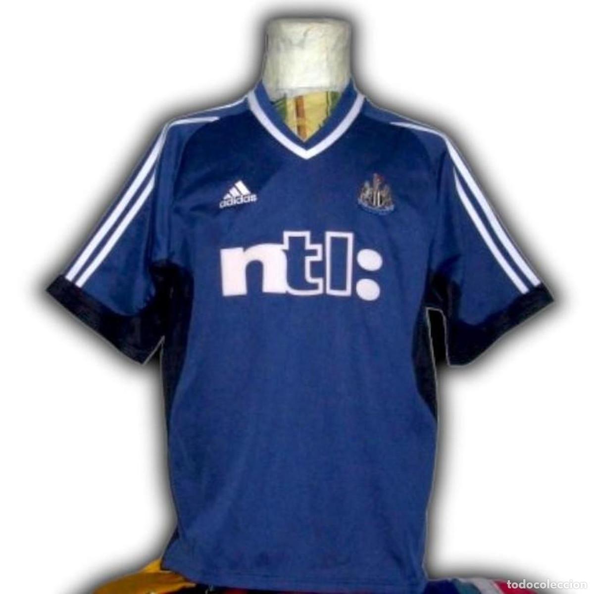 Maillot De Football Vintage Newcastle United FC 2001-2002 Away - Taille L, Bleu, Adidas, Occasion