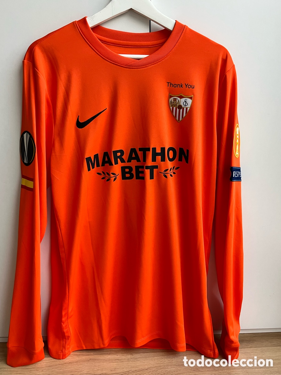 Coleccionismo deportivo: Camiseta portero Sevilla Europa League oficial