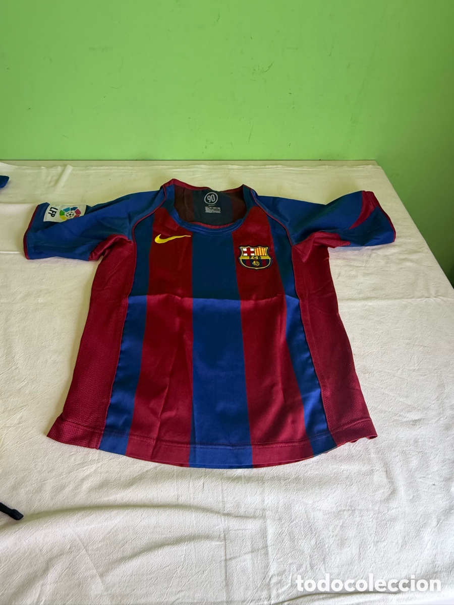 Coleccionismo deportivo: camiseta de f&uacute;tbol Nike FC Barcelona Total 90 de la temporada 2004-2005, talla ni&ntilde;o