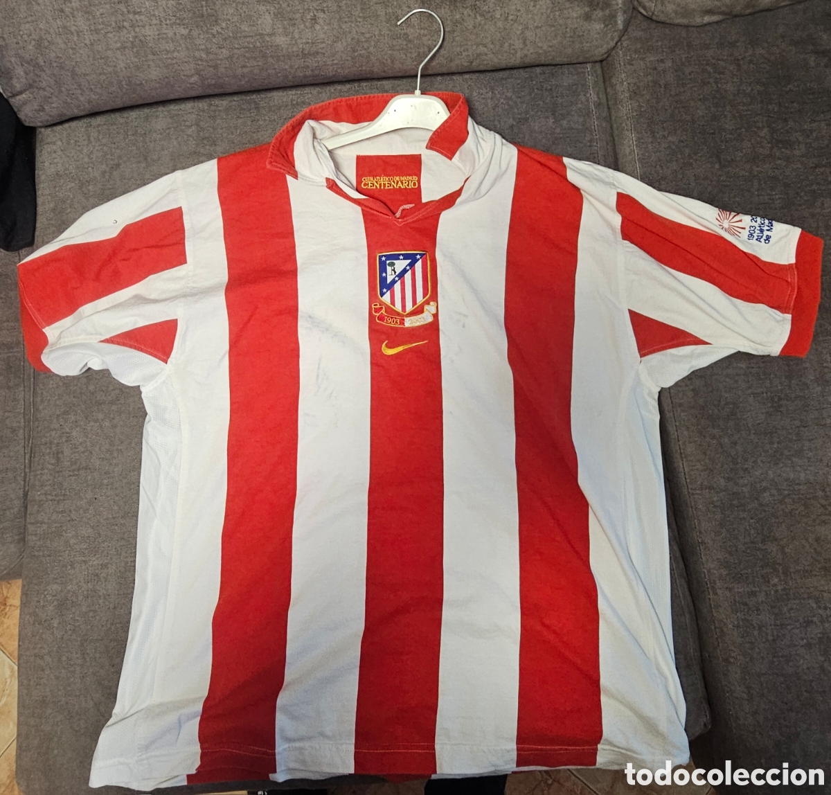 Coleccionismo deportivo: Camiseta del Atl&eacute;tico de Madrid Centenario