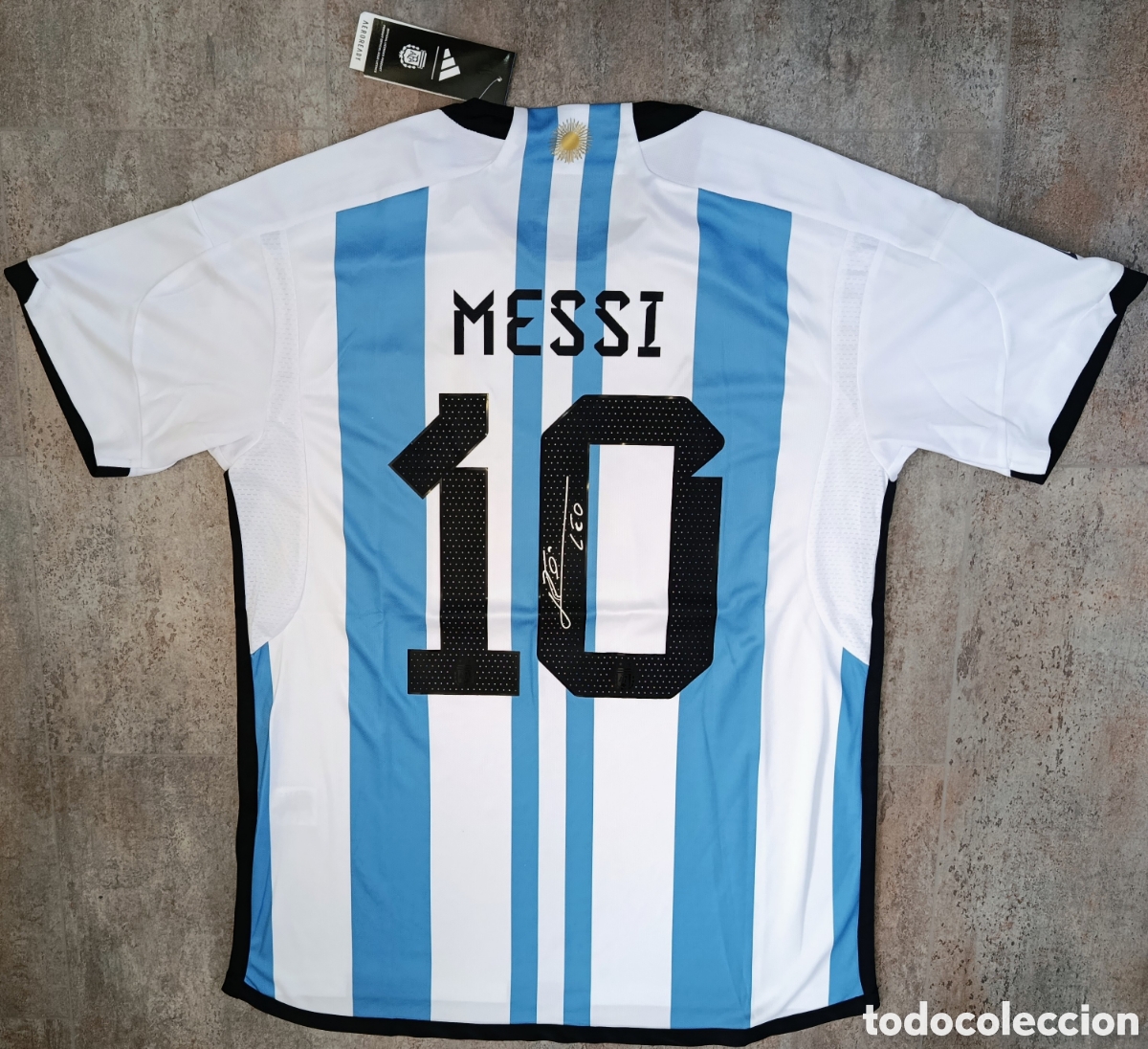 Collezionismo sportivo: Camiseta Messi Firmada Argentina Final Mundial 2022 Nueva