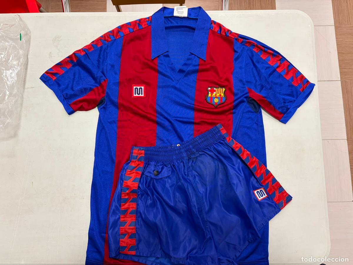 Coleccionismo deportivo: FC Barcelona Meyba ORIGINAL a&ntilde;os 80 Equipaci&oacute;n Completa Vintage Bar&ccedil;a Camiseta + Pantal&oacute;n
