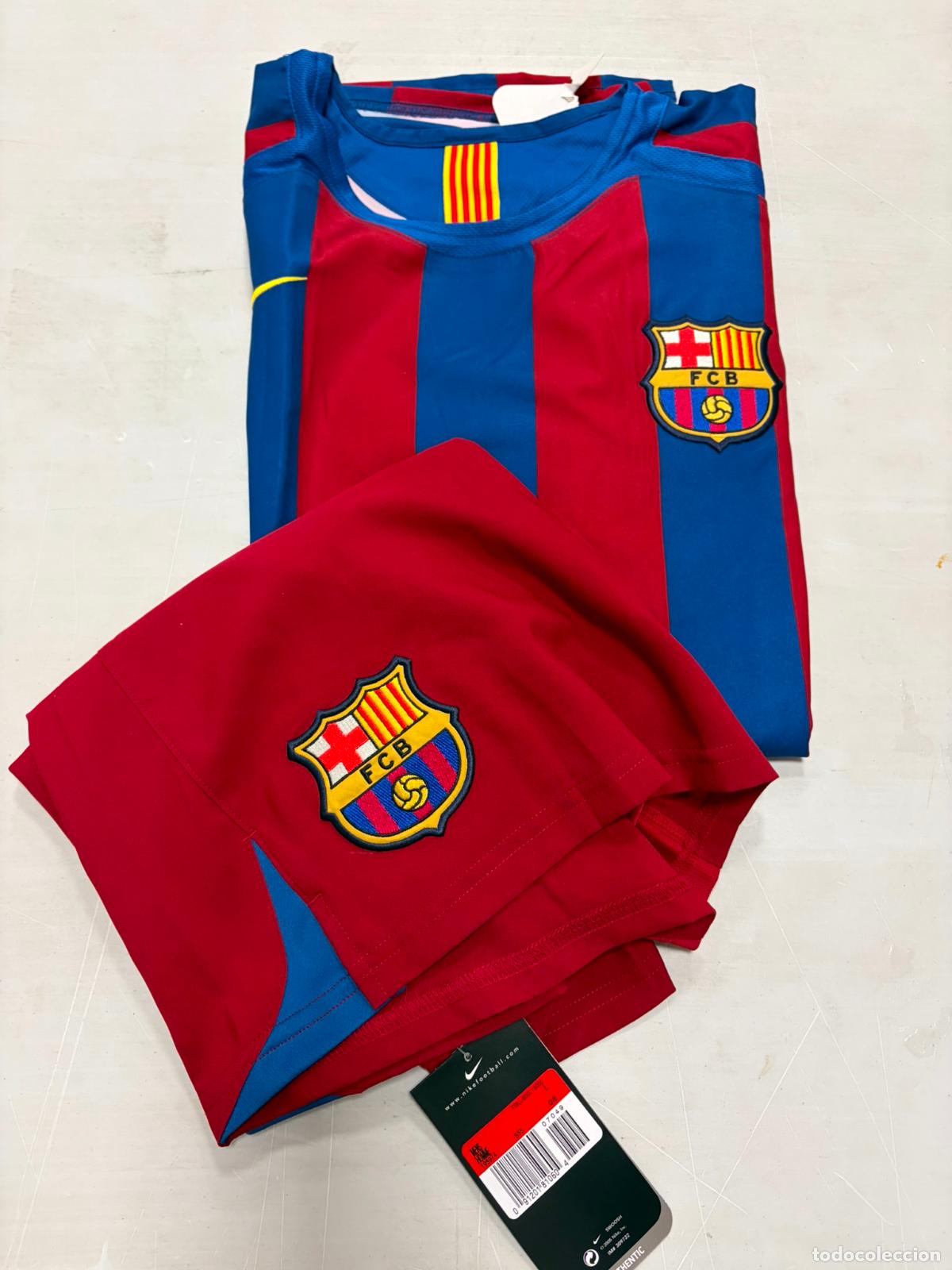 Coleccionismo deportivo: Camiseta FC Barcelona 2005 2006 Nike Kit Completo Nuevo con Etiquetas Ronaldinho Champions