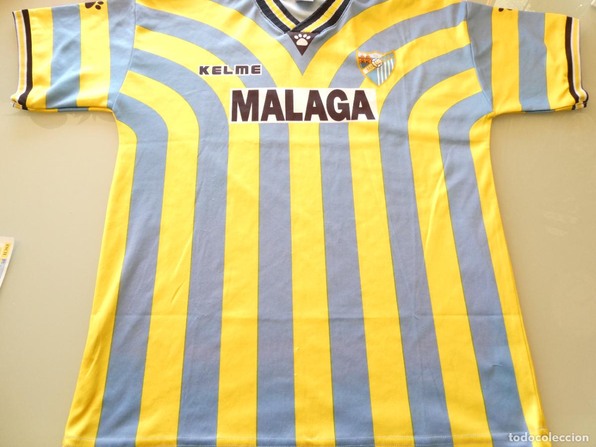 Coleccionismo deportivo: CAMISETA DE F&Uacute;TBOL. M&Aacute;LAGA CF. TEMPORADA 1997 1998 . TALLA NI&Ntilde;O 12 A&Ntilde;OS. 120GR