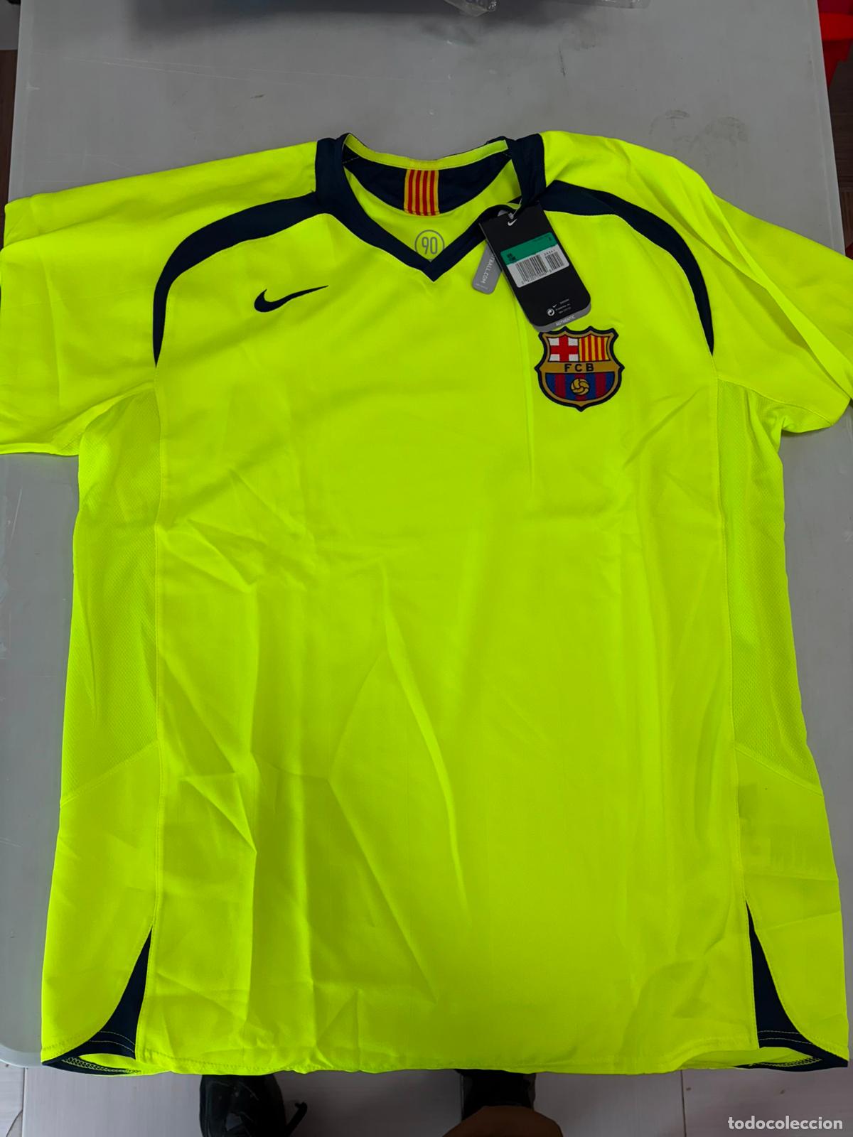 Coleccionismo deportivo: Camiseta original Nike del FC Barcelona temporada 2005/2006. Talla XL Visitante amarilla
