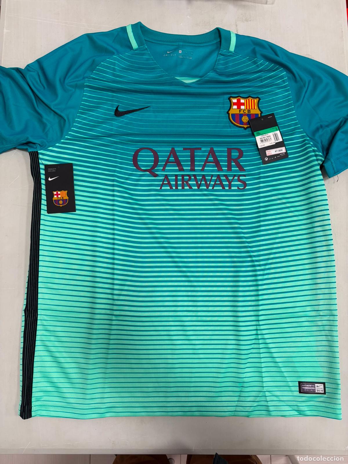 Coleccionismo deportivo: Camiseta FC Barcelona 2016/17 Nike Dri-Fit Away Original XL &ndash; Qatar Airways Bar&ccedil;a