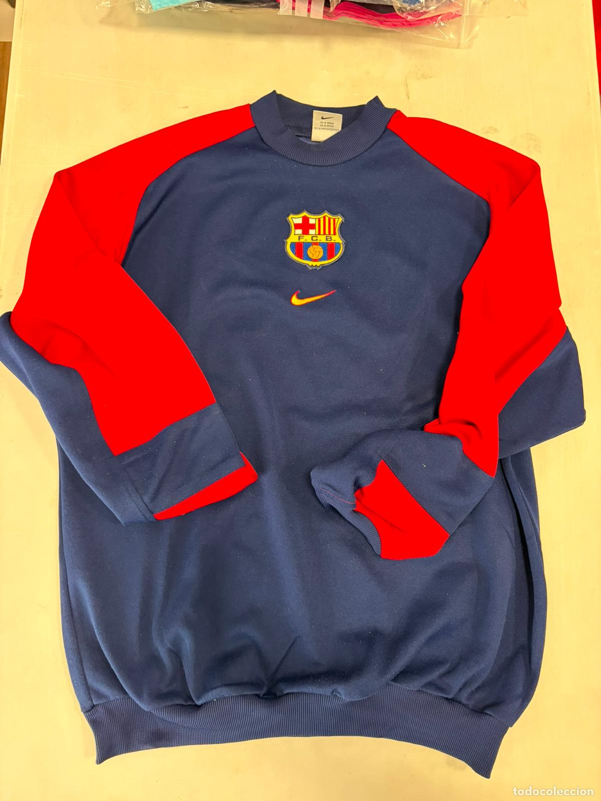 Coleccionismo deportivo: FC Barcelona Nike Sudadera Vintage A&ntilde;os 2000 Azul Rojo Bordada Original Talla M