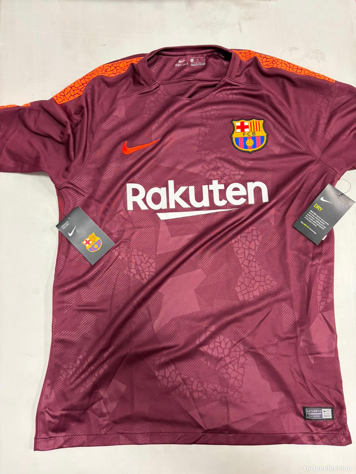 Coleccionismo deportivo: BARCELONA FC CAMISETA NIKE 2016/17 GRANATE RAKUTEN NUEVA CON ETIQUETA TALLA L