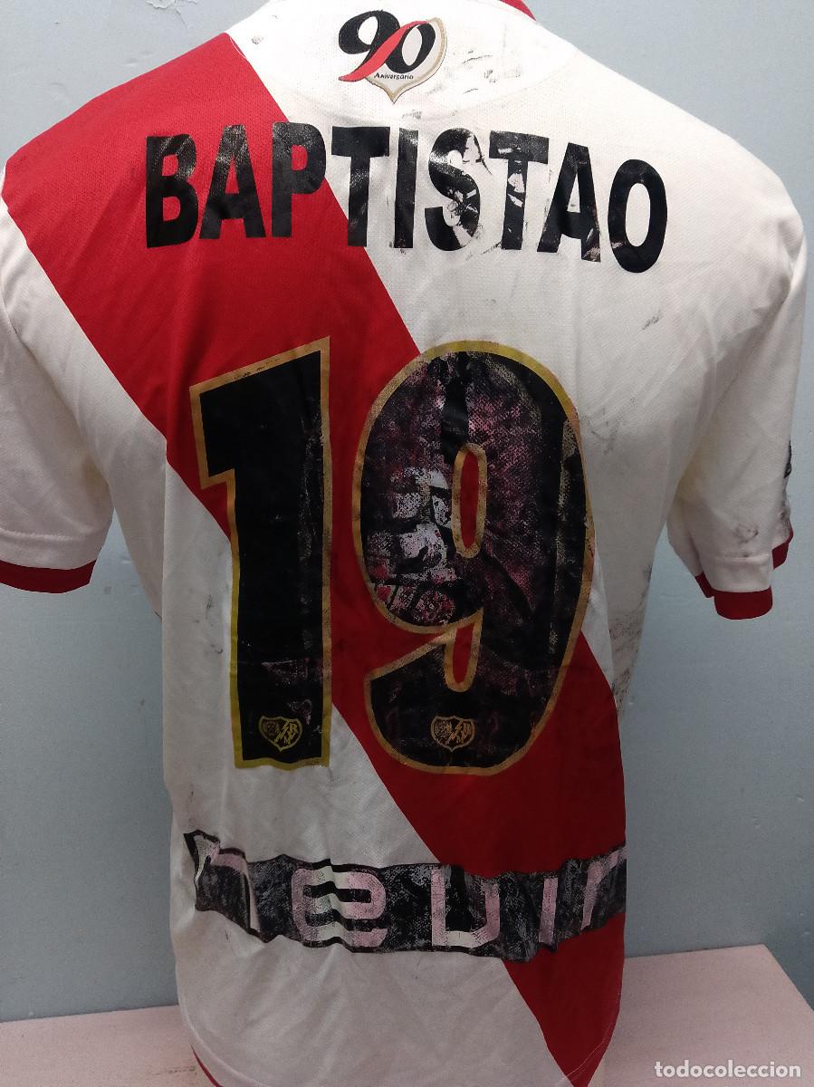 Coleccionismo deportivo: Baptistao match worn camiseta futbol Rayo Vallecano football shirt (taras mal estado sponsors) L