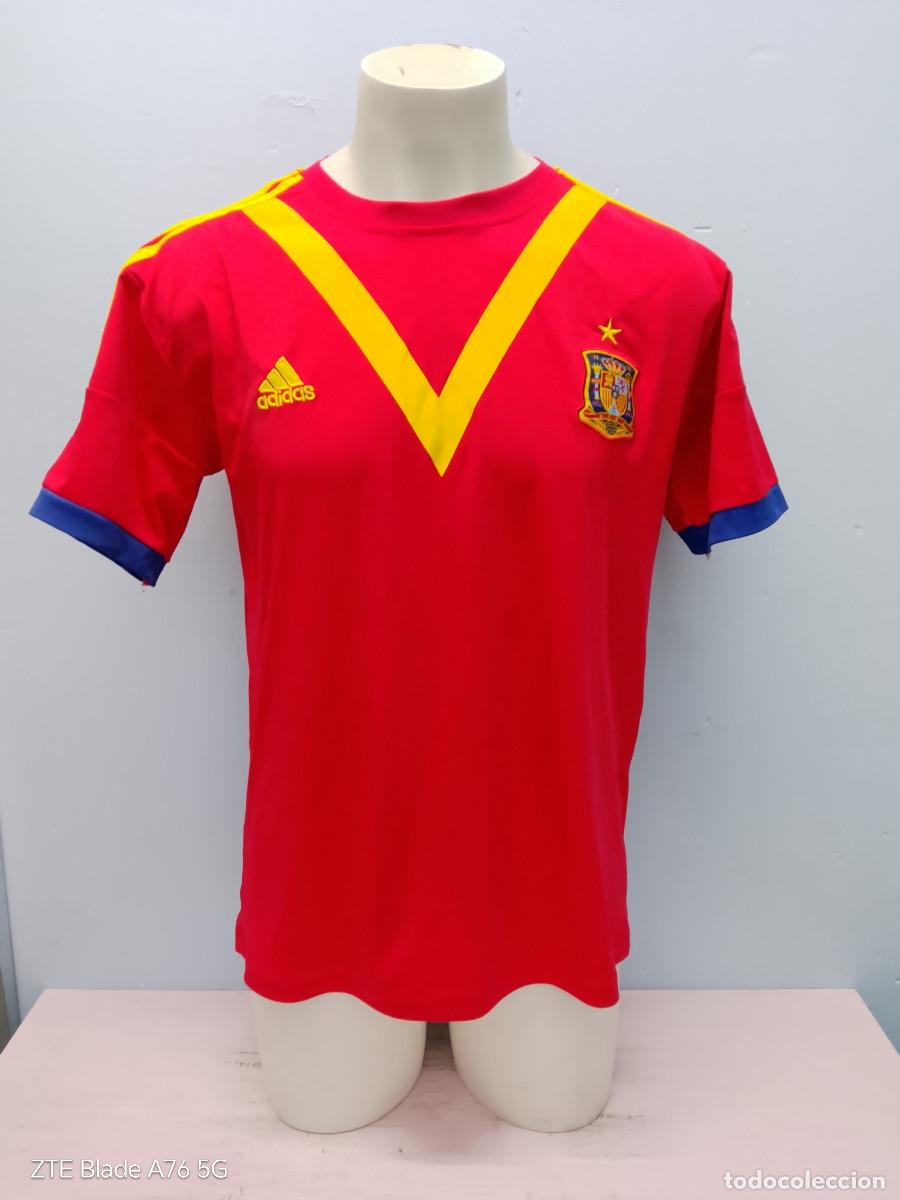Coleccionismo deportivo: Espa&ntilde;a Spain camiseta futbol seleccion football shirt M 61cts