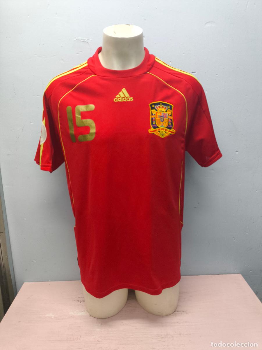 Coleccionismo deportivo: Espa&ntilde;a Euro 2008 Spain camiseta futbol football shirt Sergio Ramos M 57cts