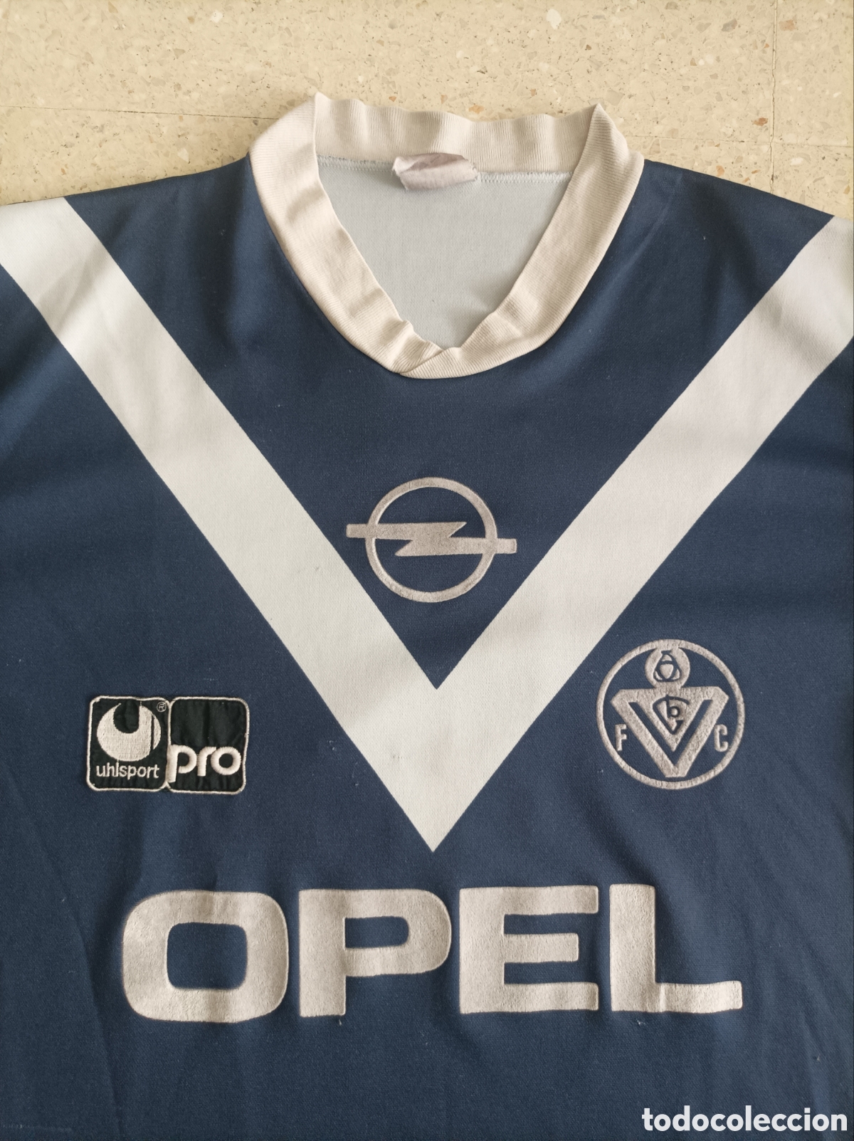 Coleccionismo deportivo: Match worn Girondins de Bordeaux 1990-91 oficial player #9# Uhlsport talle L