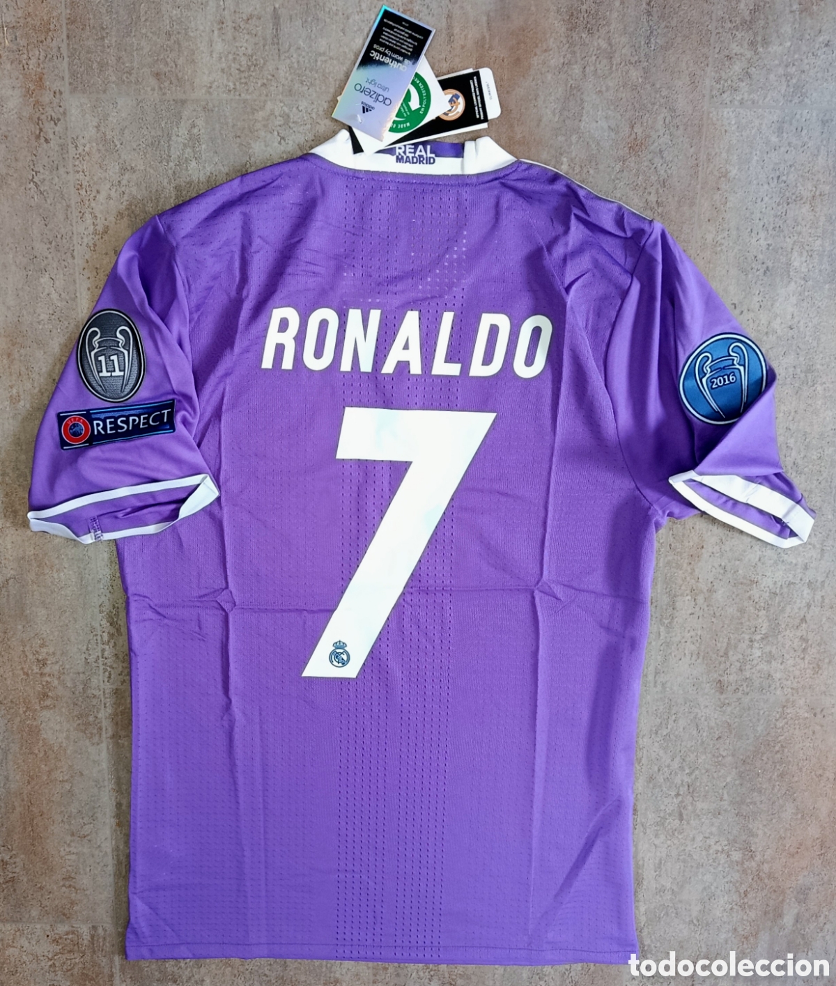 Sports collectibles: Camiseta Cristiano Ronaldo Champions 16-17 Real Madrid Nueva