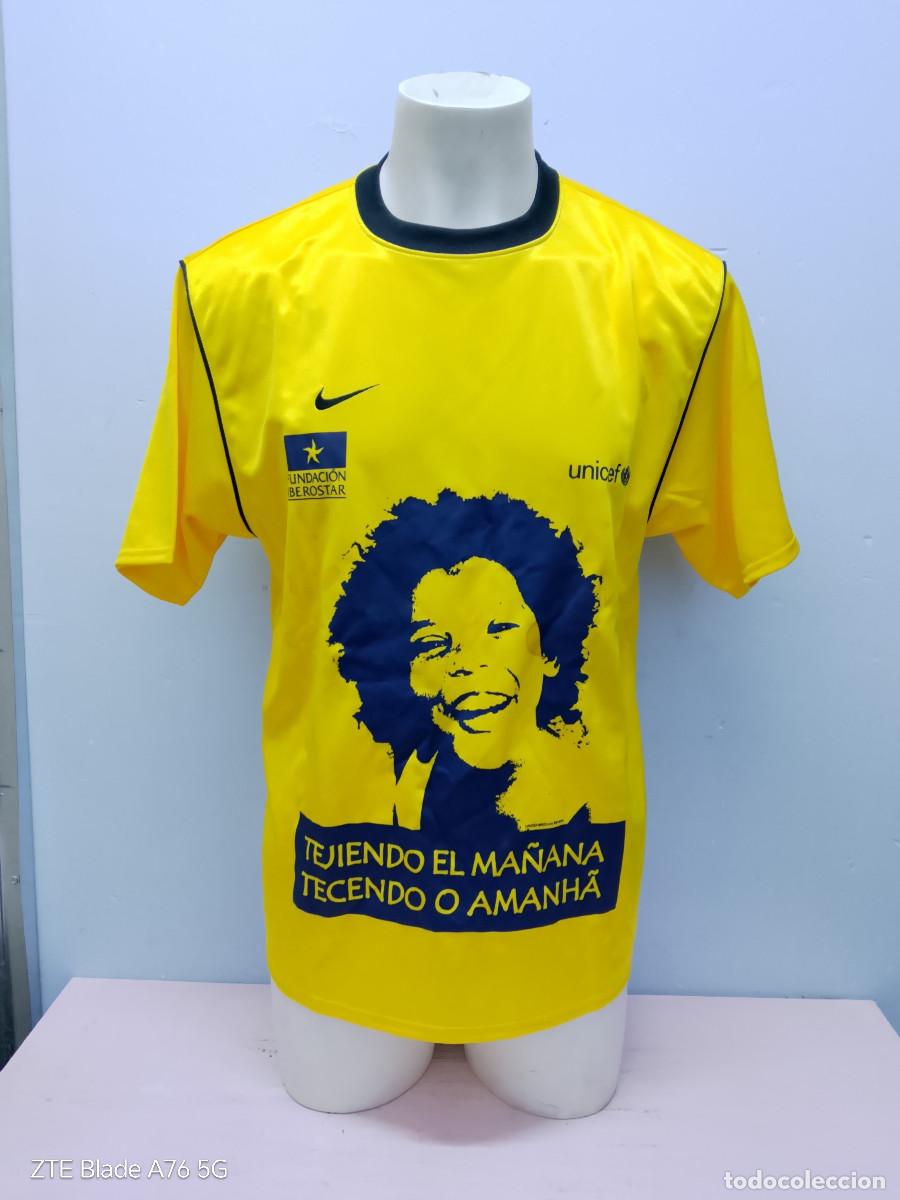 Coleccionismo deportivo: Fundaci&oacute;n Iberostar y UNICEF Ronaldinho Brasil camsieta futbol football shirt L 60cts