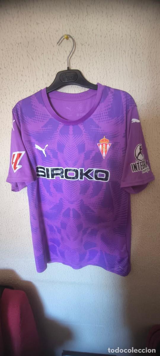 Collectionnisme sportif: Original | Camiseta Futbol Football | Talla L | Sporting de Gijon 1 Ruben Ya&ntilde;ez match worn vs Cadiz