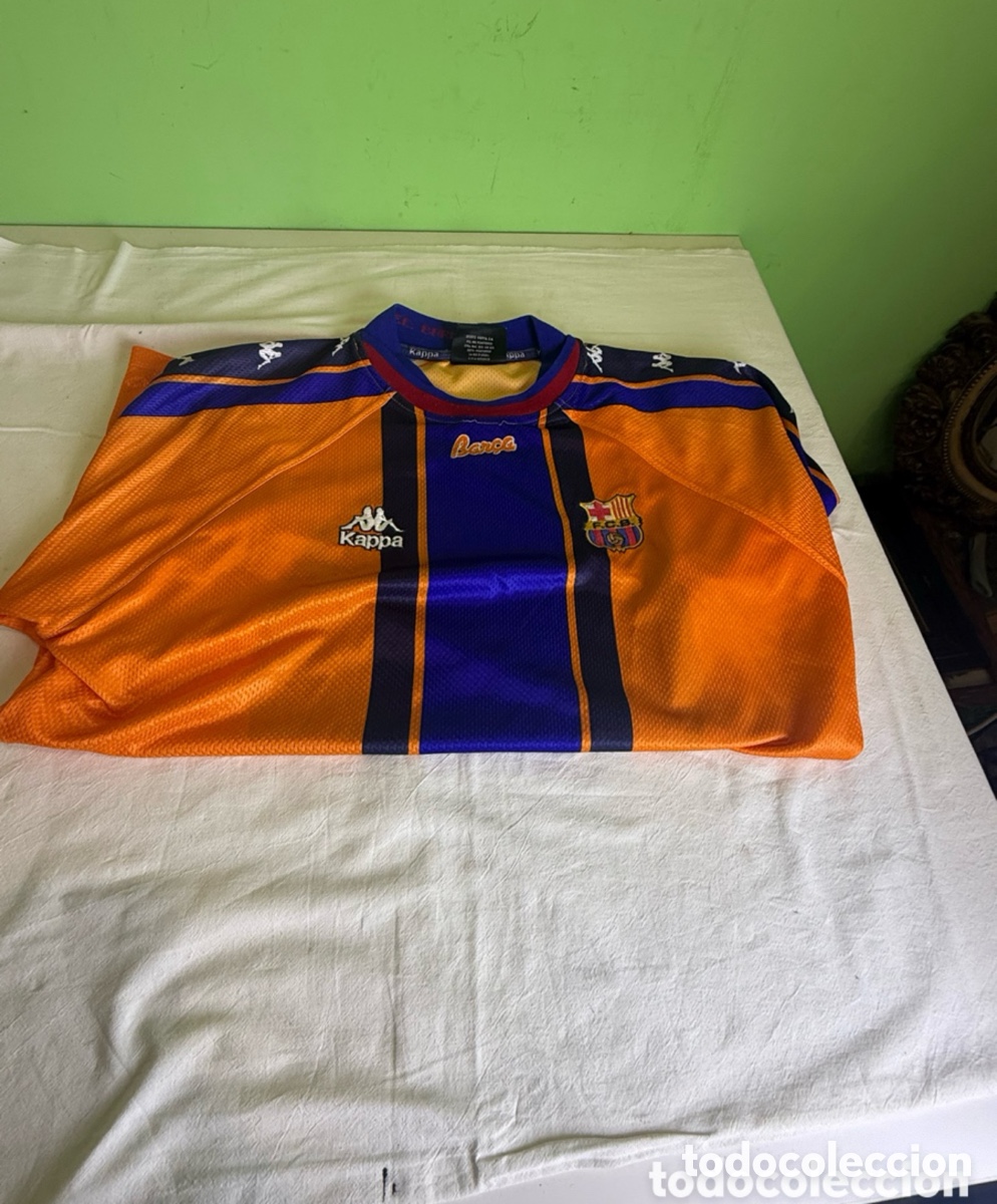 Coleccionismo deportivo: Camiseta FC Barcelona Kappa Original 1997 1998 XL Segunda Equipaci&oacute;n Vintage