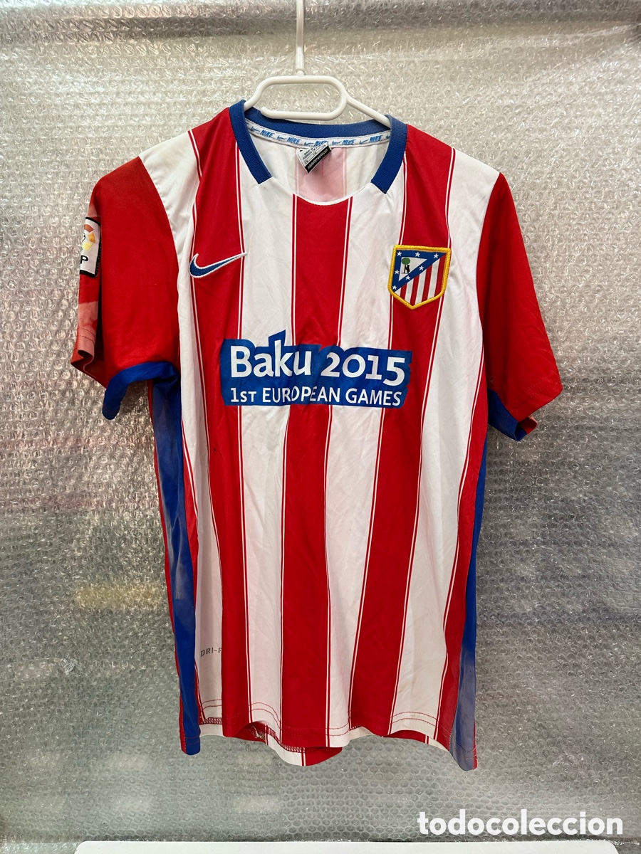 Sports collectibles: Antigua Camiseta deportiva de F&uacute;tbol CLUB ATL&Eacute;TICO DE MADRID TALLA -S- Nike
