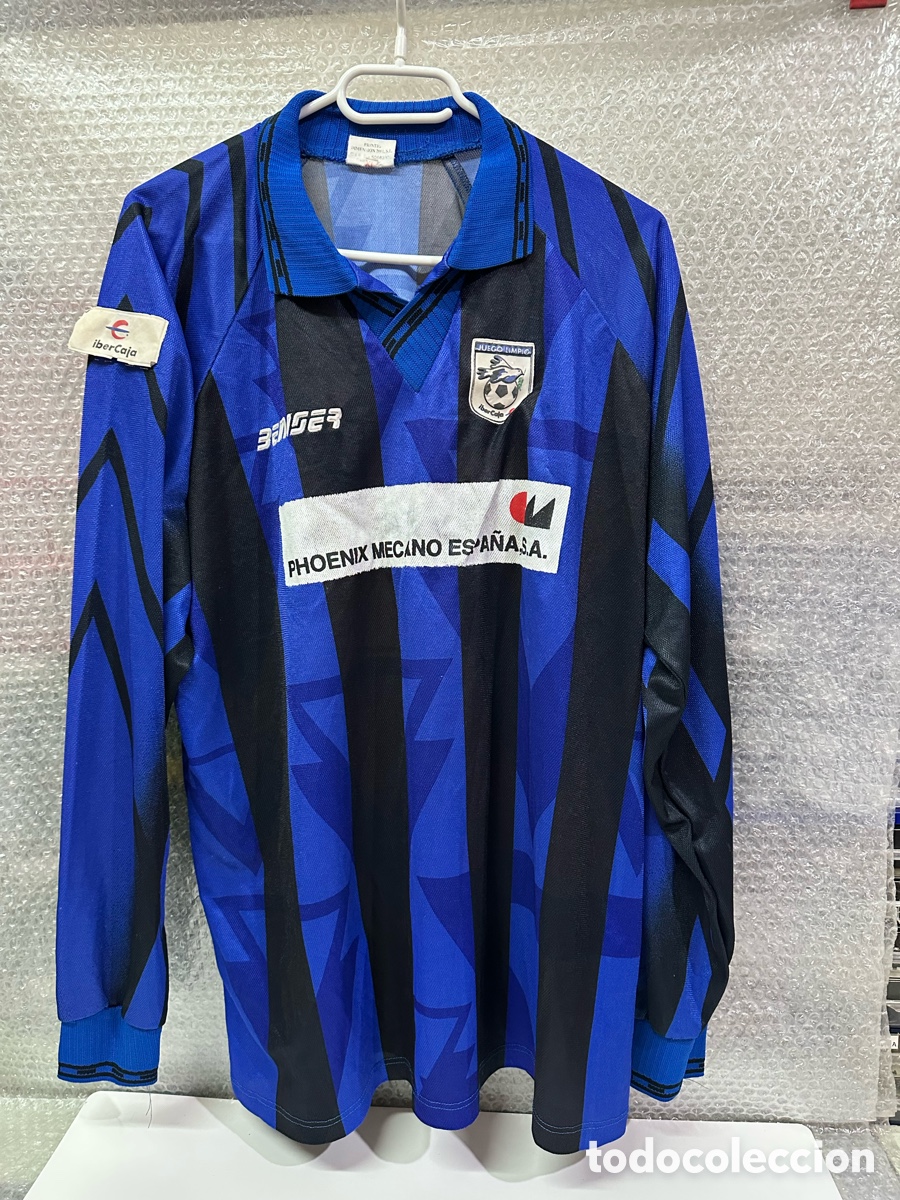 Sports collectibles: Antigua Camiseta deportiva de F&uacute;tbol iberCaja TALLA -XL-