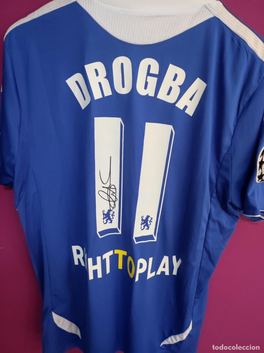 Sports collectibles: Camiseta FC Chelsea Final de la Champions 2012 Firmada personalmente por Drogba con COA