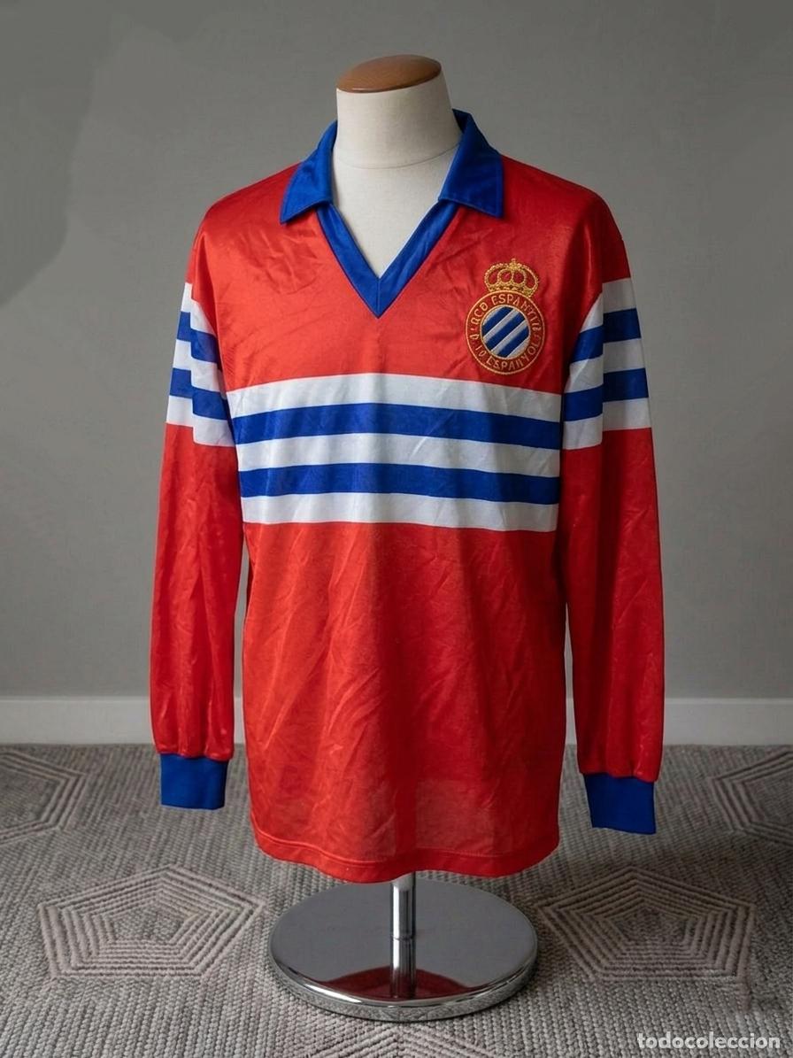 Coleccionismo deportivo: RCD Espanyol 1984&ndash;1989 Match Worn Away Shirt Massana Vintage Camiseta Jersey Diego 8 Orejuela XL