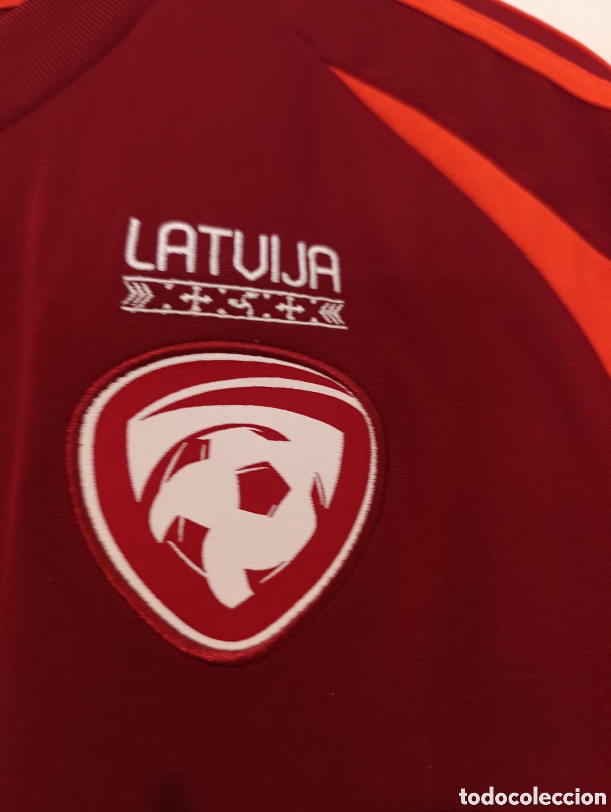 Coleccionismo deportivo: Camiseta matchworn Selecci&oacute;n de Letonia - Foto 3