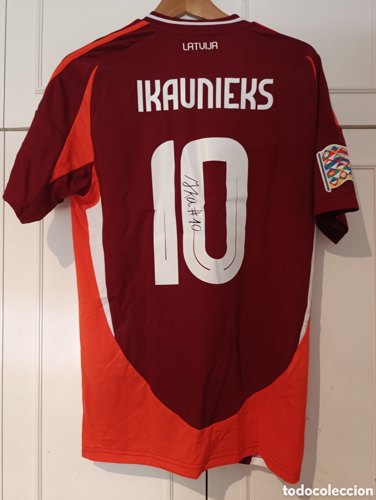 Coleccionismo deportivo: Camiseta matchworn Selecci&oacute;n de Letonia - Foto 4