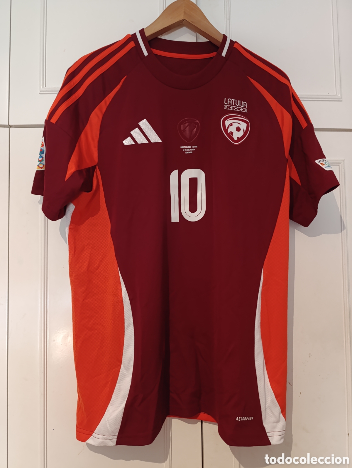 Coleccionismo deportivo: Camiseta matchworn Selecci&oacute;n de Letonia - Foto 1