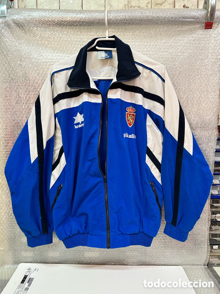 Sammelleidenschaft Sport: Antigua Chaqueta Chandal deportiva de F&uacute;tbol ZARAGOZA PIKOLIN TALLA -M- luanvi