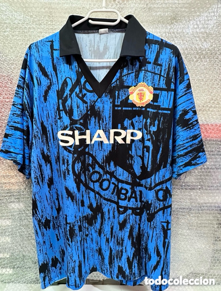 Coleccionismo deportivo: Antigua Camiseta De F&uacute;tbol Manchester United 1992 SHARP TALLA -L-