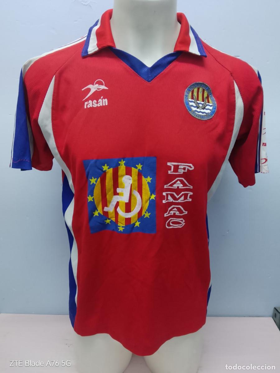 Coleccionismo deportivo: Club Esportiu Seagull Badalona vintage rasan catalunya camiseta futbol match worn L