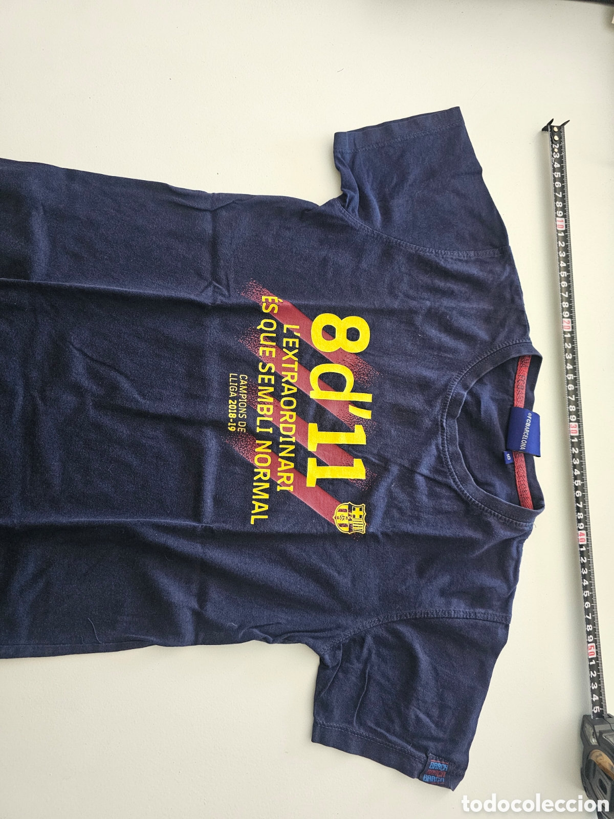 Coleccionismo deportivo: Camiseta infantil del FC Barcelona 8 d'11 Campions de Lliga 2018 2019